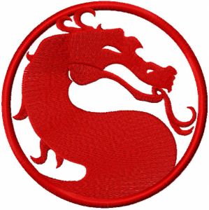 Mortal Combat red logo embroidery design