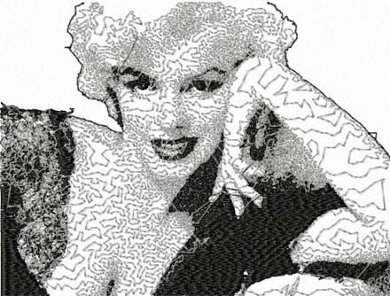 Free Marilyn Monroe machine embroidery design