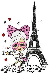 I love dance embroidery design