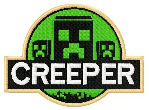 Creeper badge machine embroidery design