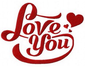 Love you 3 embroidery design