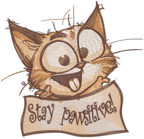 Stay pawsitive embroidery design