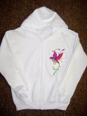Kacjet with fantastic bird embroidery design