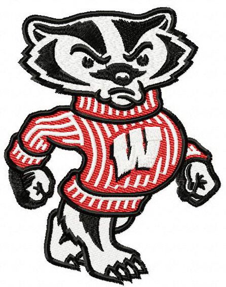 Bucky the badger machine embroidery design