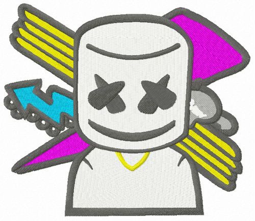 DJ Marshmello machine embroidery design