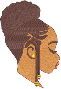 Diseño de bordado de chica afro