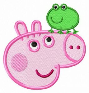 George and frog embroidery design