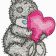 Teddy Bear with heart pillow machine embroidery design
