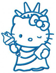 Hello Kitty Statue of Liberty 2 embroidery design