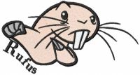 Rufus fight embroidery design