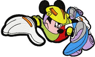 Mickey Mouse Scooter machine embroidery design