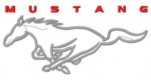 Mustang logo 3 machine embroidery design      