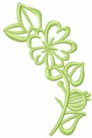 Green flower free machine embroidery design 14