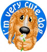 I*m cute very cute dog embroidery design