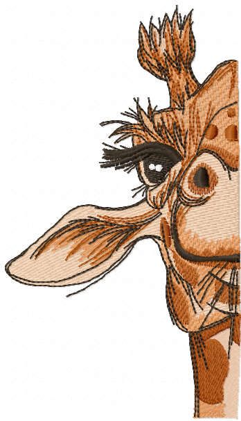 Half giraffe embroidery design