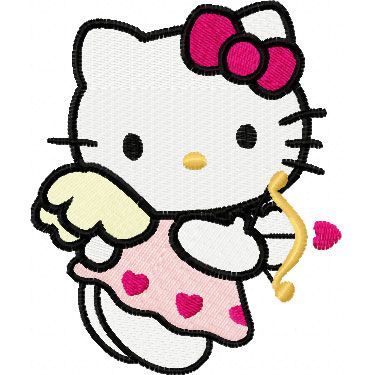 Hello Kitty Cupid machine embroidery design