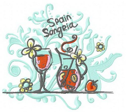 Spain Sangria machine embroidery design