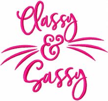 Classy sassy kitty embroidery design