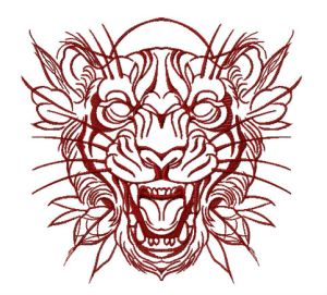 Tribal tiger 4 embroidery design