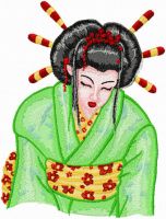 Geisha  embroidery design