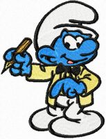 Smurf Writer embroidery design