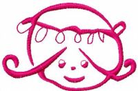 Happy girl face free embroidery design