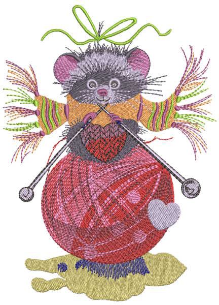 Mouse atmosphere knitting embroidery design