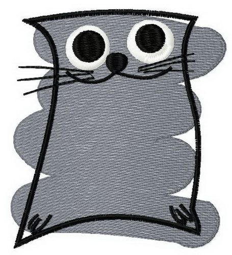 Gray cat 1 machine embroidery design