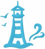 Blauer Leuchtturm, kostenloses Stickdesign