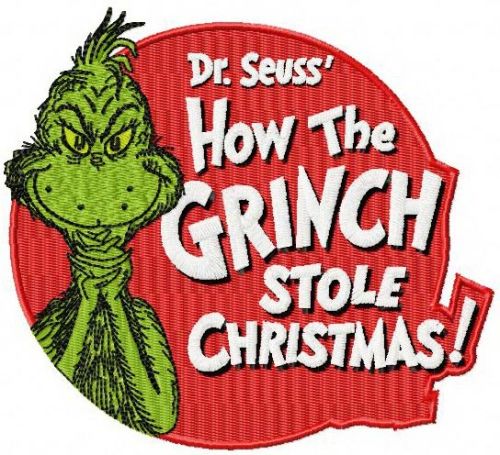 How the Grinch stole Christmas badge machine embroidery design