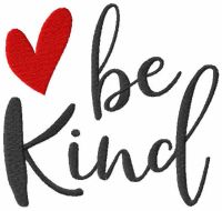 Be kind free embroidery design