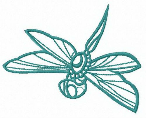 Flying dradonfly machine embroidery design