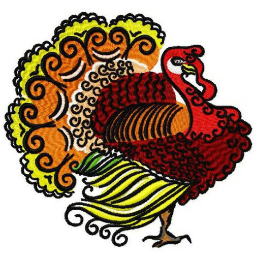 Turkey machine embroidery design