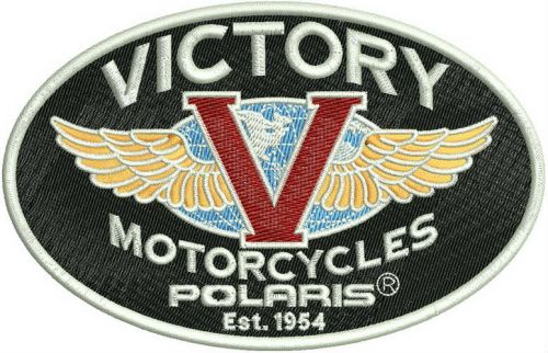 Victory motocycles polaris logo machine embroidery design