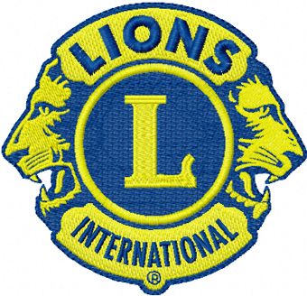 International lions club logo machine embroidery design