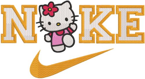 Nike Hello kitty dancing embroidery design