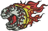 Angry baseball ball 5 embroidery design