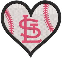 St Louis Cardinals Baseball Heart Logo embroidery design