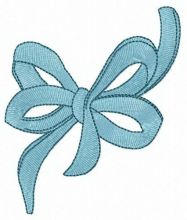 Blue bow embroidery design