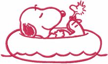 Peanuts snoopy inflatable pool embroidery design