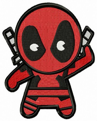 Chibi Deadpool machine embroidery design
