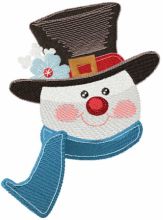 Snowman in top hat embroidery design