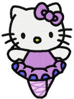 Hello Kitty Ballerina embroidery design