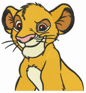 Grinning Simba embroidery design