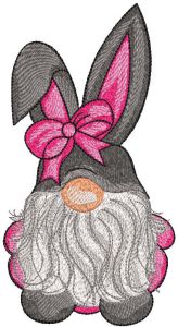 Dwarf in a hare costume embroidery design