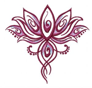 Desenho de bordado flor oriental 5