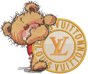 Teddy Bear Louis Vuitton fan embroidery design
