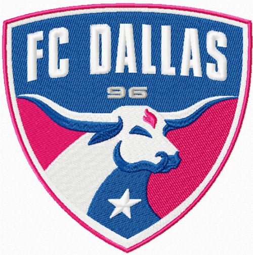 Football Club Dallas logo machine embroidery design