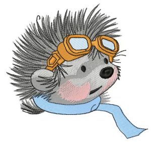 Hedgehog pilot 4 embroidery design
