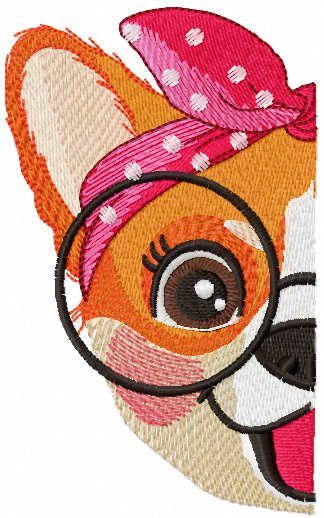 Love glasses embroidery design
